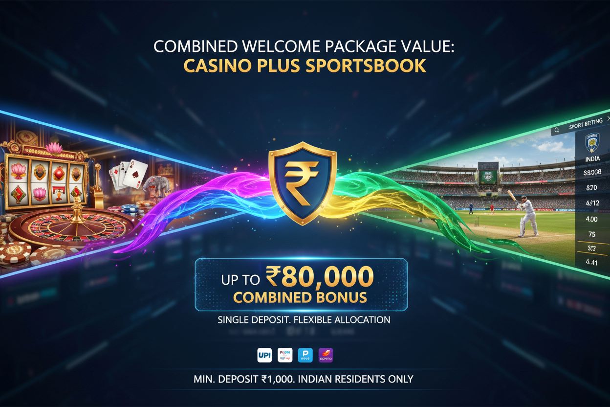 Combined Welcome Package Value: Casino Plus Sportsbook for Indian Players